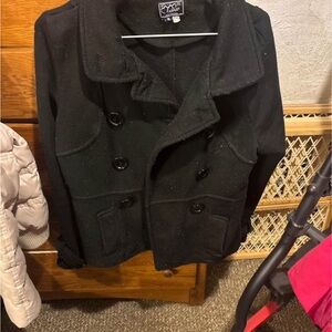 Black Double-Breasted Peacoat